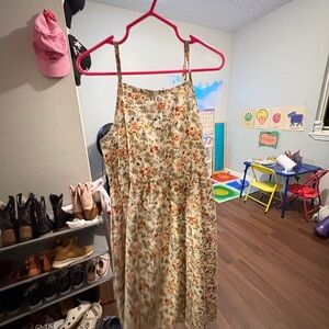 SHEIN Floral Kids Dress - Cream and Orange